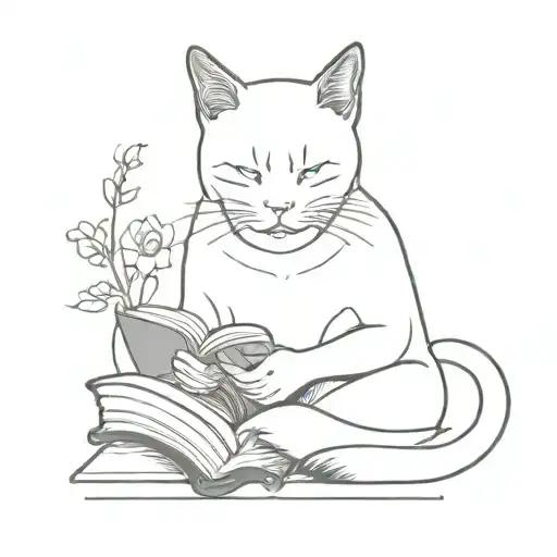 Cat With Book And 333