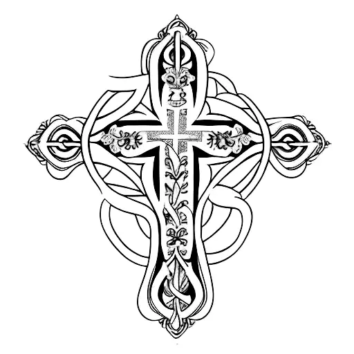 Christian Cross With A Semicolon