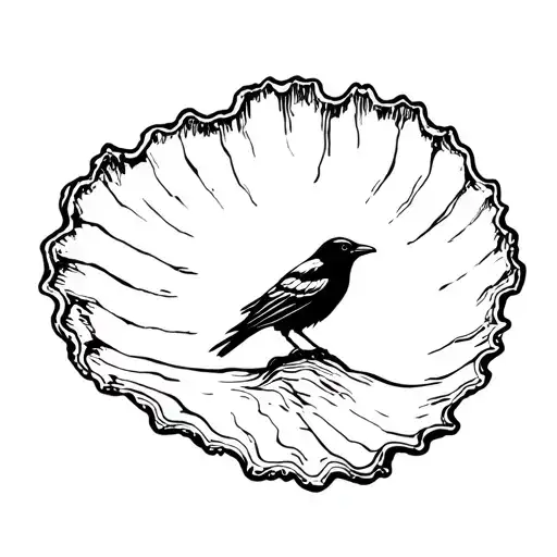 Crow In A Oyster Shell