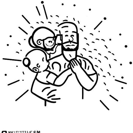 A Silhouette Of A Father Carrying His Child On His Shoulders