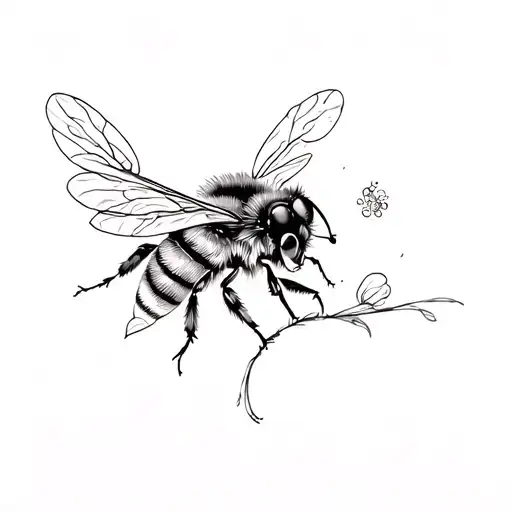 Bumble Bee Collecting Nectar