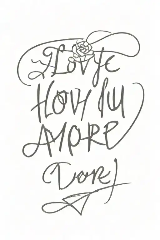 Make A Tattoo Sketch With The Inscription I Love You More Than Anyone In The World