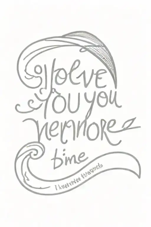 Make A Tattoo Sketch With The Inscription I Love You More Than Anyone In The World
