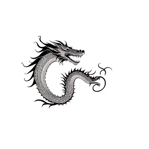 Chinese Dragon In Full Growth With Open Mouth