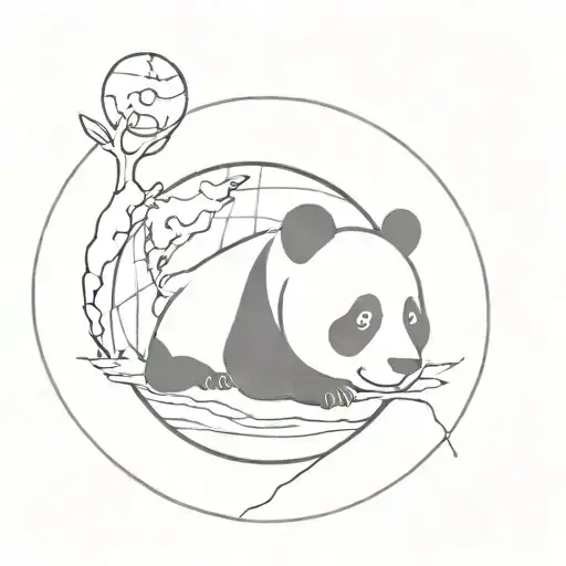 Panda And Earth Inside