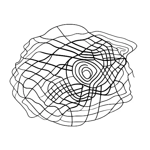 Outline Of A Golf Course With A Chocolate Lab Running Across It