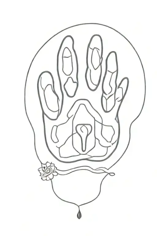 Dog Paw Print With A Llama And It's Name