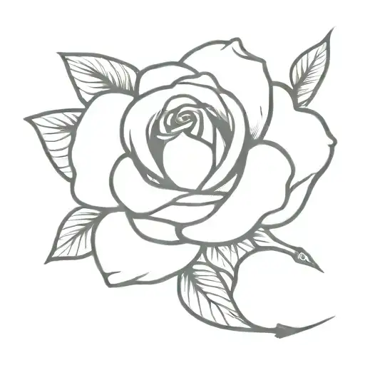 Rose With An Arrow Stem Growing