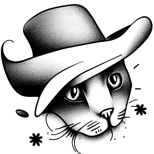 Cat With Floral Cowboy Hat