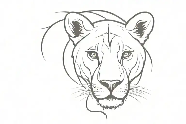 Lioness Symbolizing Strength