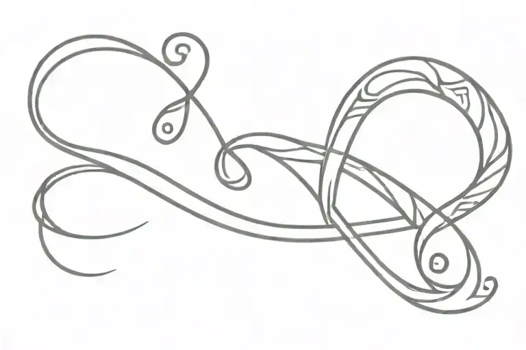 Heart Infinity Line Tribal