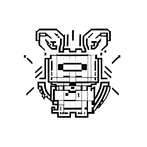 Pixelated Gaming Character Surrounded By Bacon And A Dog