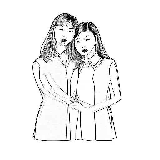 Two Asian Women Posing For A Photo