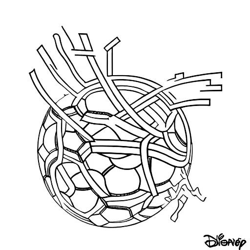 A Movie Reel Intertwined With French Fries And A Soccer Ball In Front Of A Disney Castle
