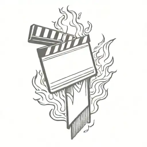 Clapperboard On Fire