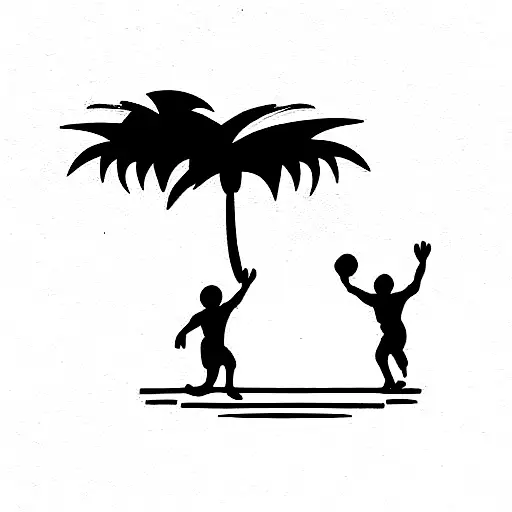 Island With 4 Boys Playing Football On It