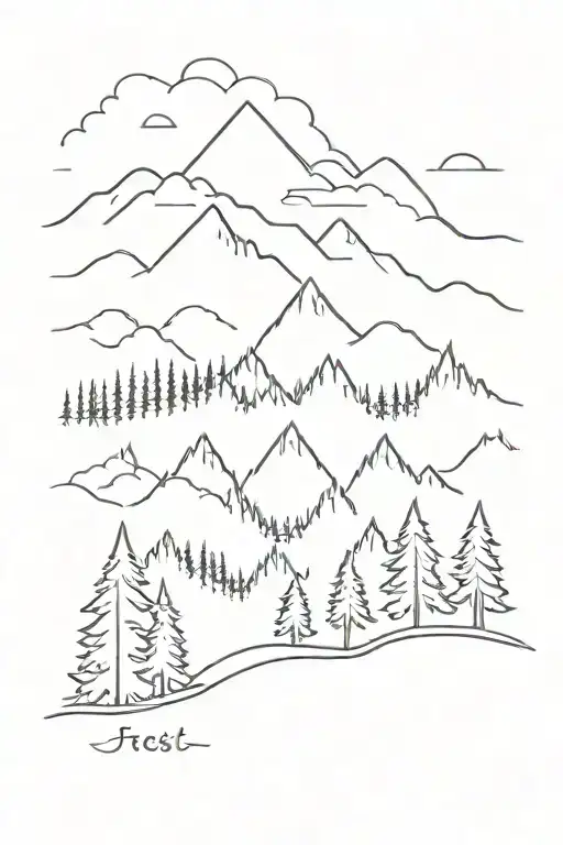 Basic Forrest And Mountains Filled With Trees