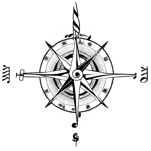 A Compass With Musical Notes As The Cardinal Directions