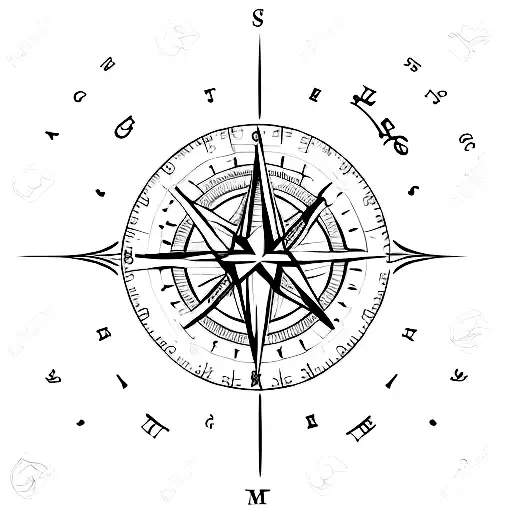 A G Clef With A Compass In The Center