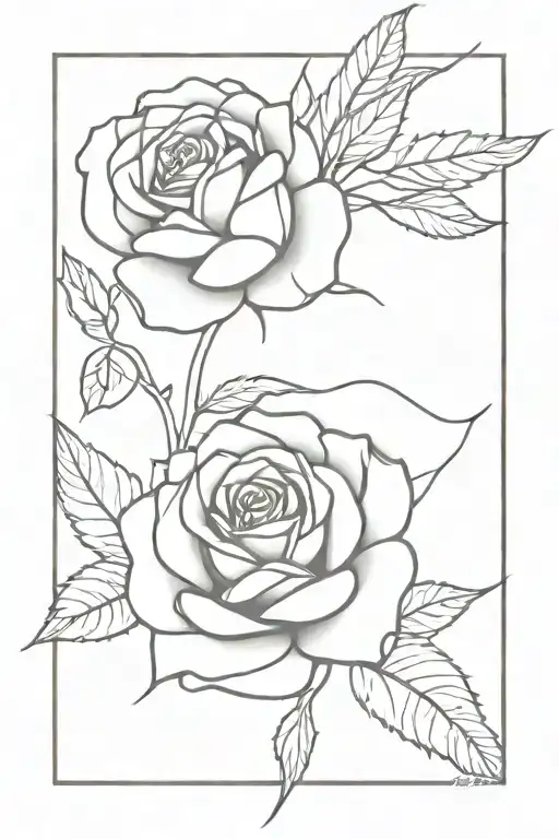 Rose Fine Line Art