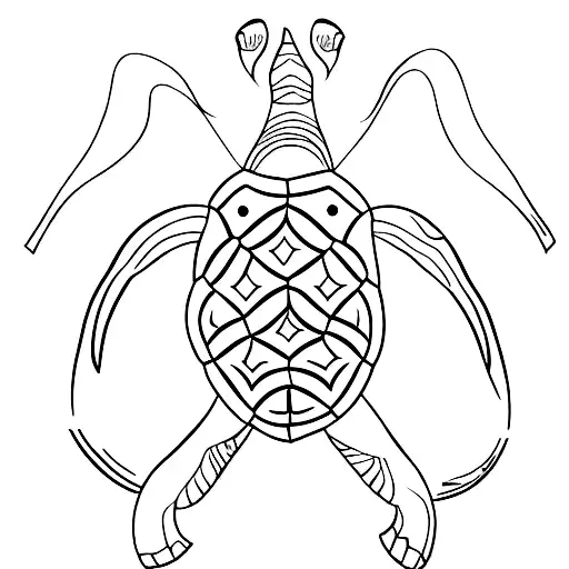 A Minimalist Tattoo Of A Turtle With A Camera Lens As Its Shell Pattern