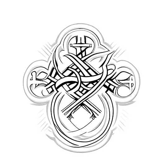 Christian Cross With The Name Rolin