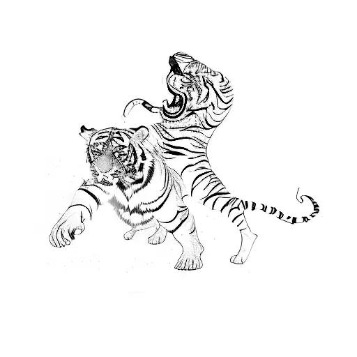 A Man Fighting A Tiger