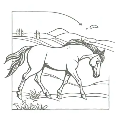 Horse And Fields Complementing