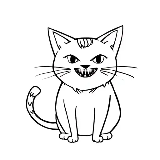 Cute Cat With Teeth Like A Vampire
