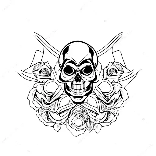Line Art Skull