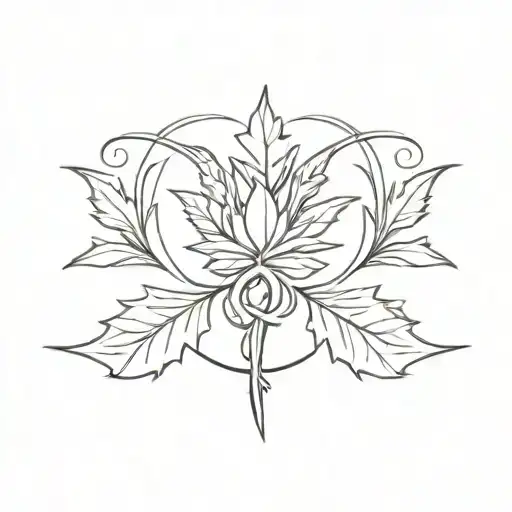 Wedding Ring Scottish Thistle And Canadian Maple Leaf Intertwined