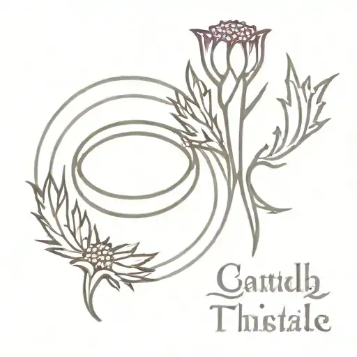 Wedding Ring Scottish Thistle And Canadian Maple Leaf