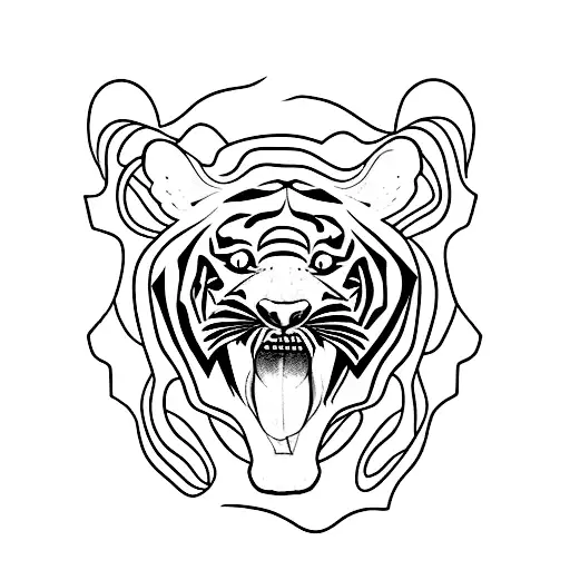 Tattoo With A Tiger And A Panda And A Mountain To Put Ir On The Lower Arm