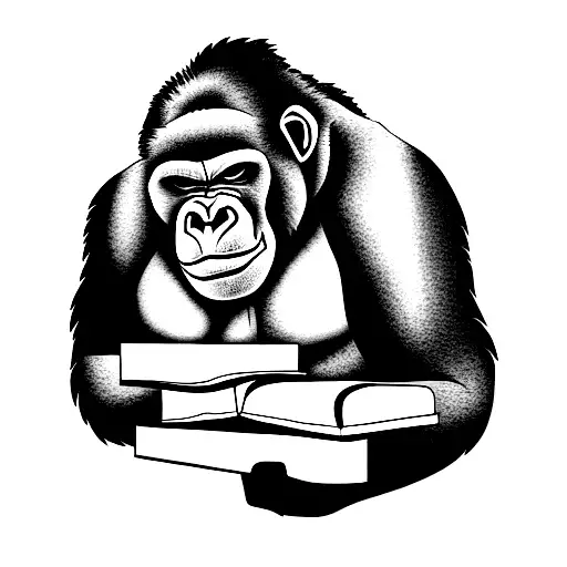Gorilla Reading A Book