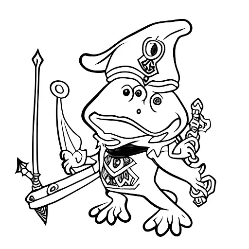 Doodle Frog With Kings Cape And Scepter