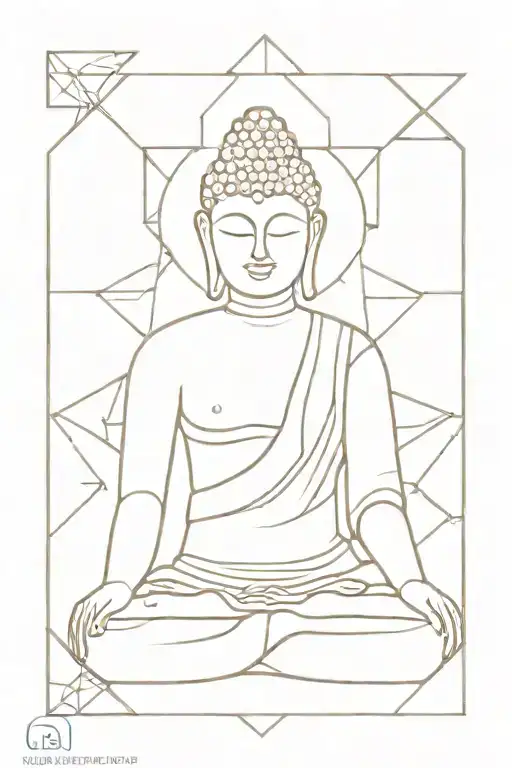 Polygonal Digital Outline Buddhist