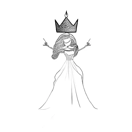A Woman With A Crown On Her Head Fire In Hands