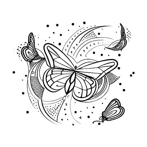 Night Butterfly And Moon