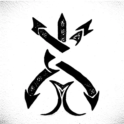 Shiva Trident Connected To Om Connected To Unalome Connected To Arrow Ending