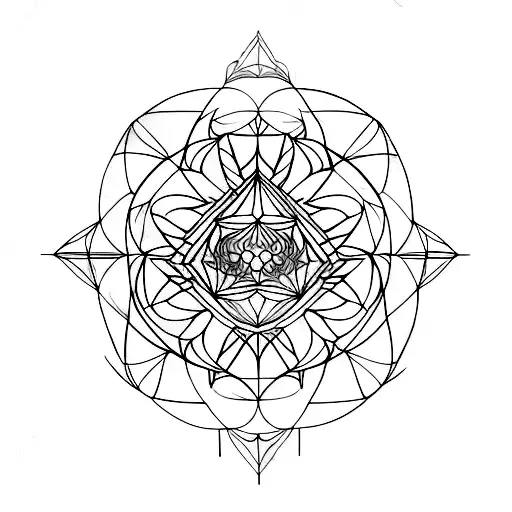 Design A Geometric Tattoo Inspired By Fractals With A Touch Of Psychedelic Patterns