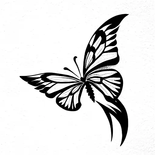 Butterfly Coming Out Of A Feather