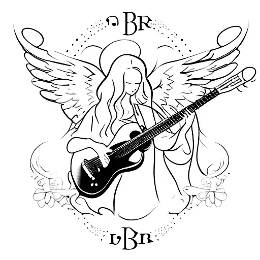 Guitar And Angel Songs With Ber Initials Incorporated