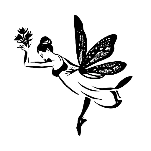 A Fairy Ballerina With An Accent Of Something That Symbolizes Natureand Butterfly
