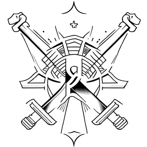 A Minimalist Tattoo Of A Weightlifting Plate With The Word 'Lucifer' Engraved On It