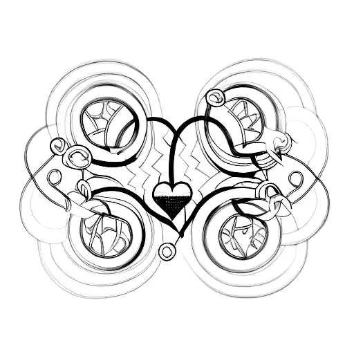 Two Interconnected Hearts With A Key And Lock Symbolizing Eternal Love