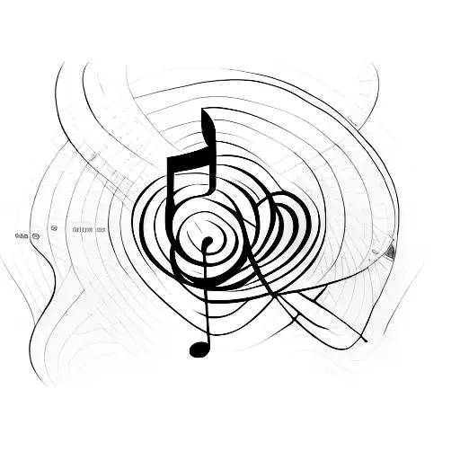 A Minimalist Tattoo Of A Music Note Intertwined With A Book