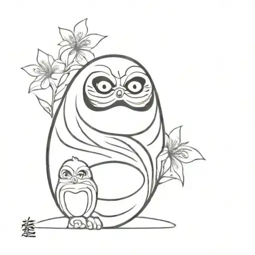 Daruma Doll With Family Kanji Symbol