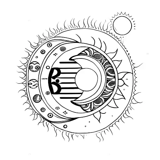 Sun And Moon With Small Letter R