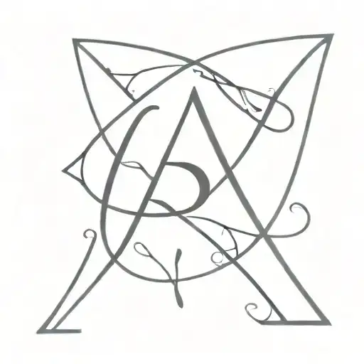 A Minimalist Tattoo With Letters E And B In Beautiful Design