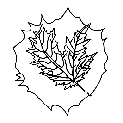 Maple Leaf With Mountains Inside It Double Exposed